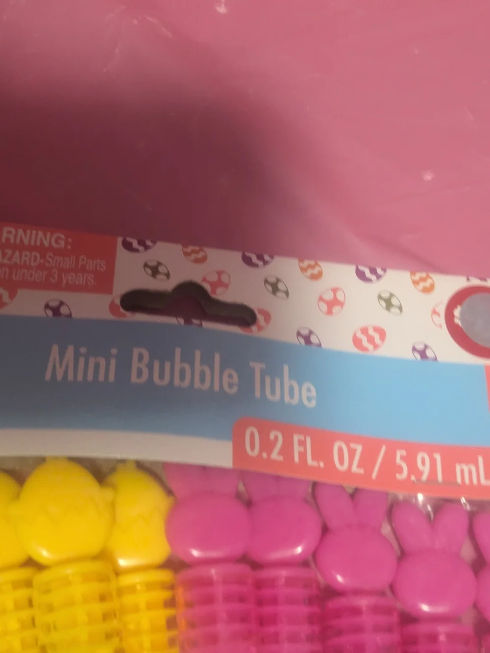 Cute Pink Bunny Socks & Mini Bubble Tubes Set - Pink & Yellow WFree Peep Trinket